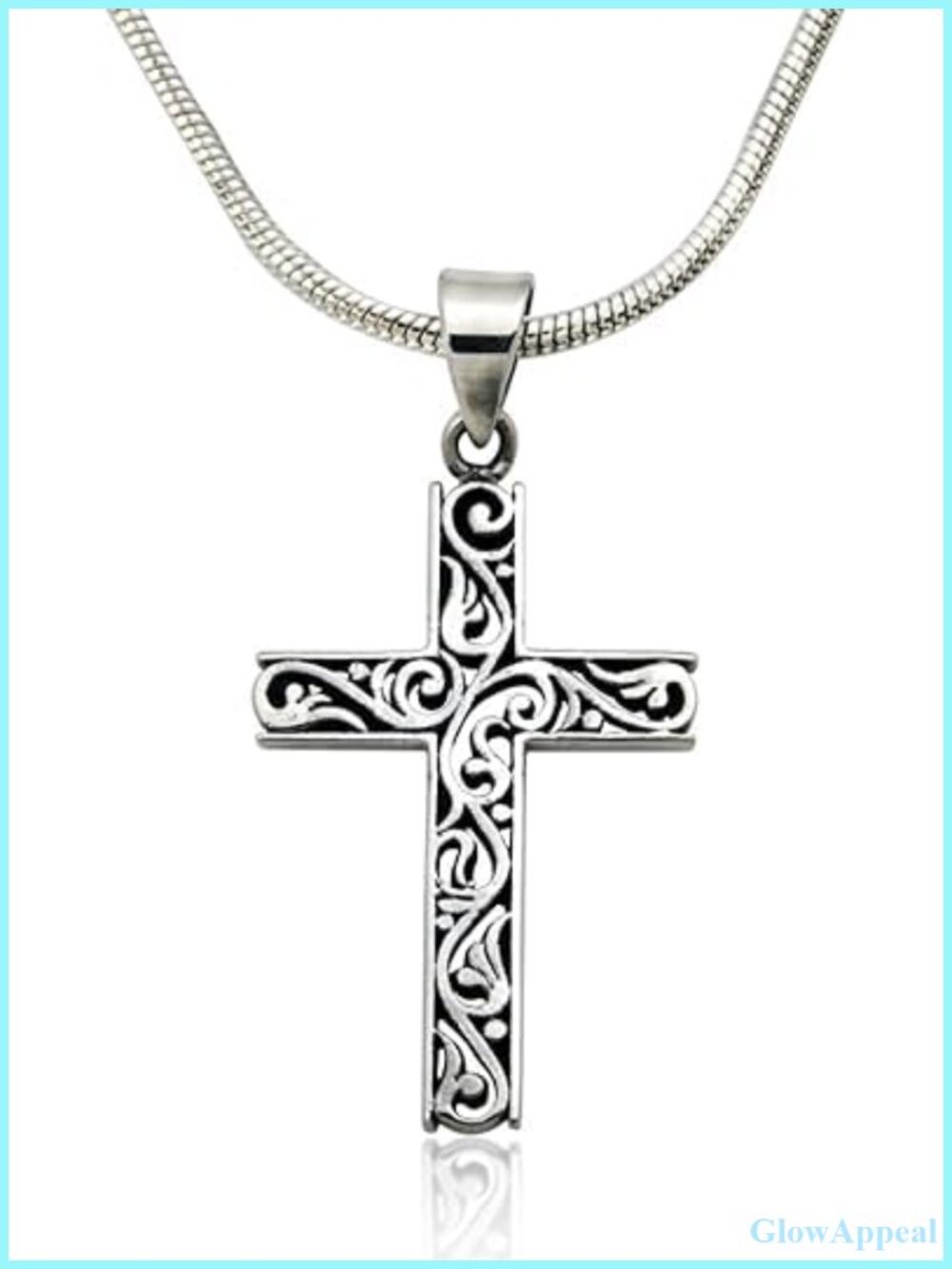 Sterling Silver Celtic Cross Filigree Tree of Life Pendant Necklace 18 Inch